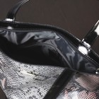 Сумка женская на молнии, 1 отдел, наружный карман, цвет серый питон/чёрный шик - Фото 3