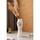 Ваза керамическая "Азалия", настольная, белая, цветная лепка, 32 см, авторская работа - Фото 1