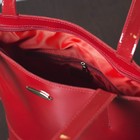 Сумка женская на молнии, 1 отдел, наружный карман, цвет красный гладкий шик/кайман шик - Фото 3