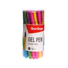Ручка гелевая 0,5 мм Berlingo Color Stick, стержень чёрный, корпус микс - фото 318030276