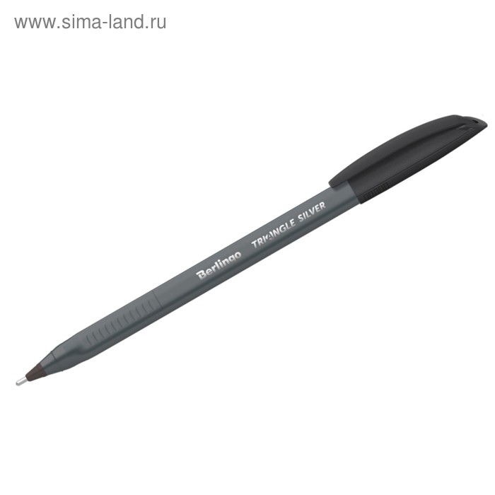 Ручка шариковая Berlingo Triangle Silver, стержень чёрный, узел 1,0 мм 206170 - Фото 1