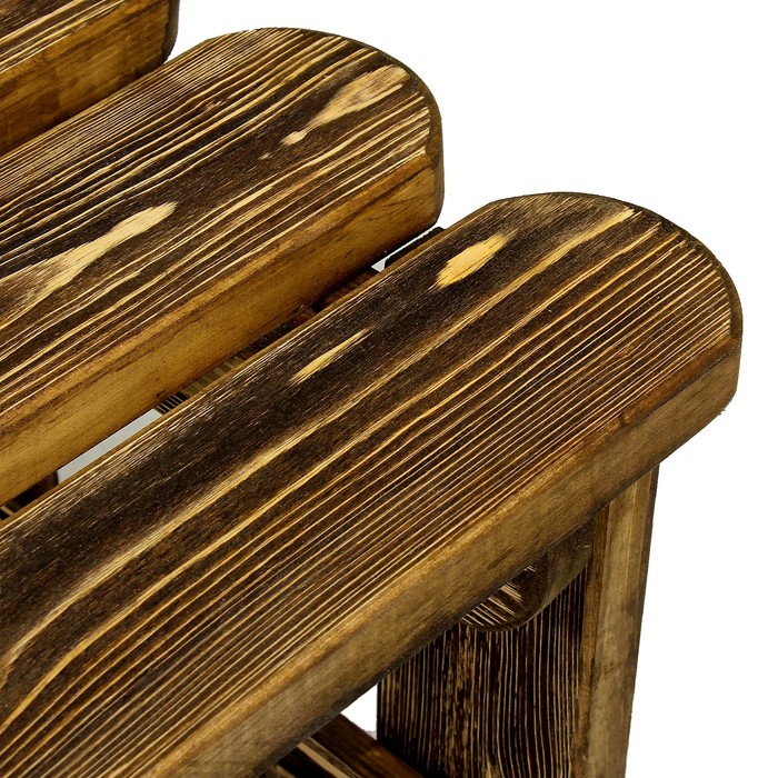 Скамейка к набору "Разбойник" фигурная, состаренная, натуральная сосна, 140см - фото 1906890152