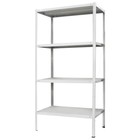 Стеллаж металлический для склада напольный ПАКС металл МС-152, 4 полки, 150×75×20 см, серый - Фото 2