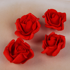 Набор цветков-бантов из фоамирана,  D=5 см, 4 шт, красный - фото 8615506