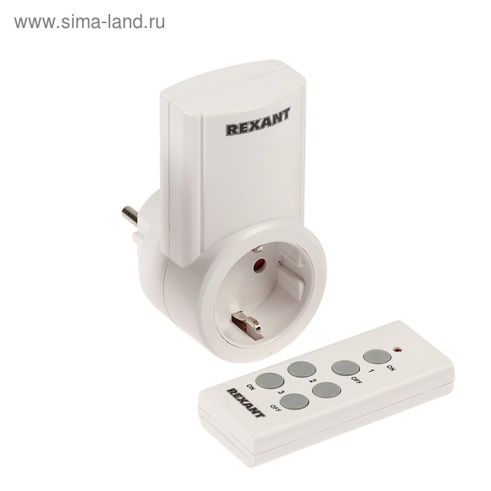 Умная розетка Rexant 10-6020, радиоканал с пультом, IP23 - Фото 1