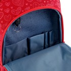 Рюкзак школьный эргономичная спинка для девочки Proff 38*28*16 Hearts, голубой/красный HS17-ERB-01 - Фото 5