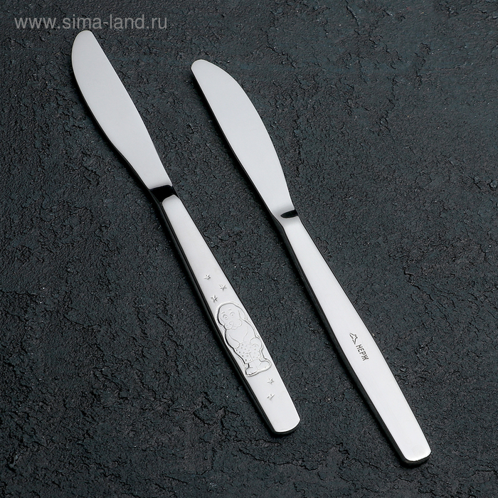 Нож детский столовый «Антошка», h=17,5 см, цвет серебряный - Фото 1