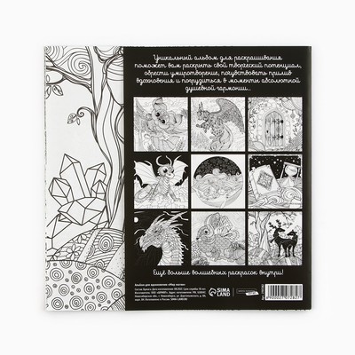 Раскраска - антистресс, альбом «Мир магии», 20 стр.