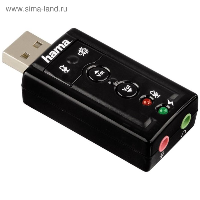 Звуковая карта Hama USB H-51620 (C-Media CM108) 7.1 блистер - Фото 1