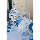 Набор свадебных бокалов "Кольца", бело-голубой - Фото 4