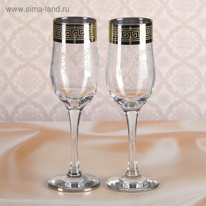 Набор свадебных бокалов  «Греция», с золотой окантовкой, 200 мл - Фото 1