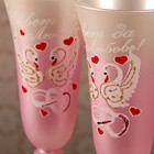 Набор свадебных бокалов «Совет для любовь», с сердцем на ножке, розовый - Фото 2
