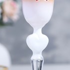Набор свадебных бокалов «Совет да любовь», с сердцем на ножке, бело-золотой - Фото 6