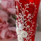Набор свадебных бокалов "Розы", с лепниной и сердцем на ножке, красный - Фото 2
