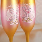Набор свадебных бокалов «Совет да любовь» с росписью, золотисто-розовый - Фото 2