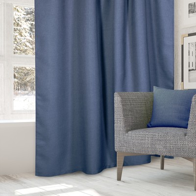 Штора портьерная «Этель», 135×270 см, натура голубая