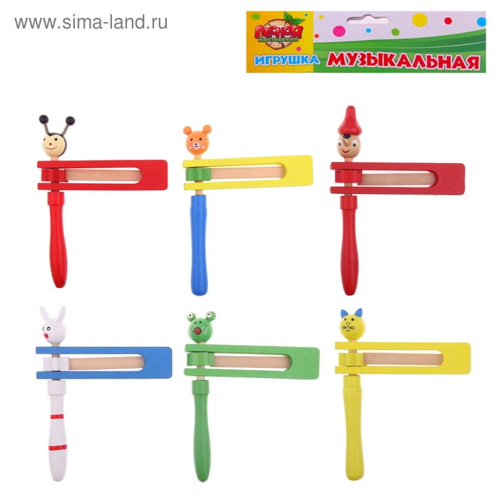 Игрушка музыкальная Трещотка "Звери", МИКС - Фото 1