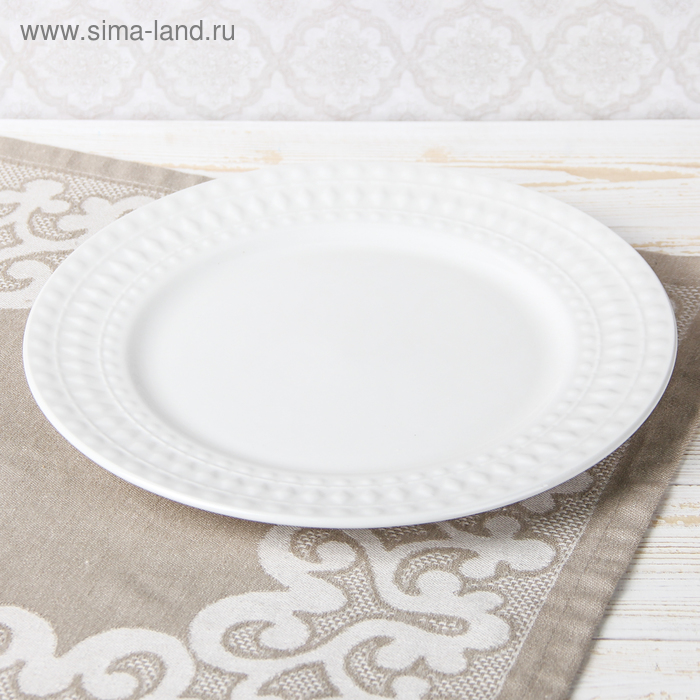 Тарелка фарфоровая обеденная Доляна «Восток», d=27 см, цвет белый - Фото 1