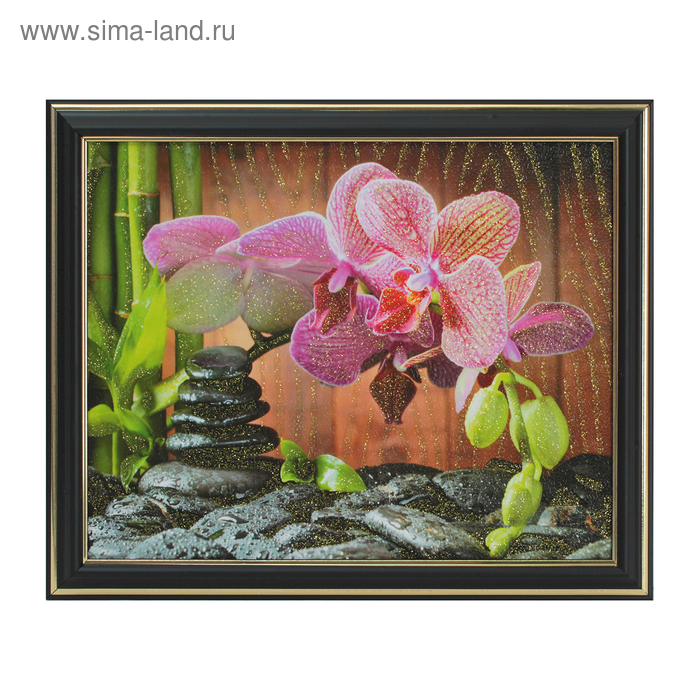 Картина "Веточка орхидеи" 28*23 см - Фото 1
