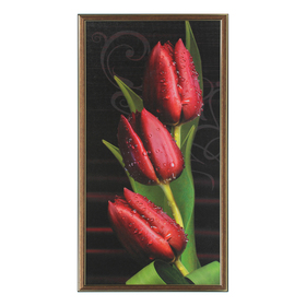 Картина "Бордовые тюльпаны" 36*73 см