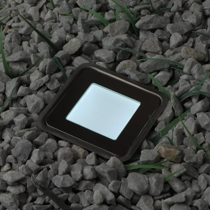 Светильник тротуарный квадратный Luazon VSL-013, 0,5 Вт, IP66, 12 В, БЕЛЫЙ - Фото 1