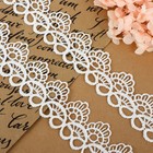 Кружево гипюровое, 35 мм, 14±1 м, цвет белый - Фото 2