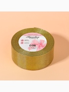 Лента парчовая, 40 мм, 23±1 м, цвет золотой - Фото 5