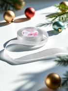 Лента парчовая, 20 мм, 23±1 м, цвет серебряный - Фото 2