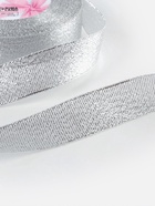 Лента парчовая, 20 мм, 23±1 м, цвет серебряный - Фото 3