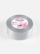 Лента парчовая, 40 мм, 23±1 м, цвет серебряный - Фото 4