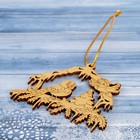 Подвеска на ёлку «Птички под крышей», золото, 8,9×8,5 см - Фото 2