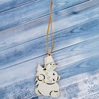 Подвеска на ёлку «Снеговик с ёлочкой», серебро, 5,3×9 см - Фото 1