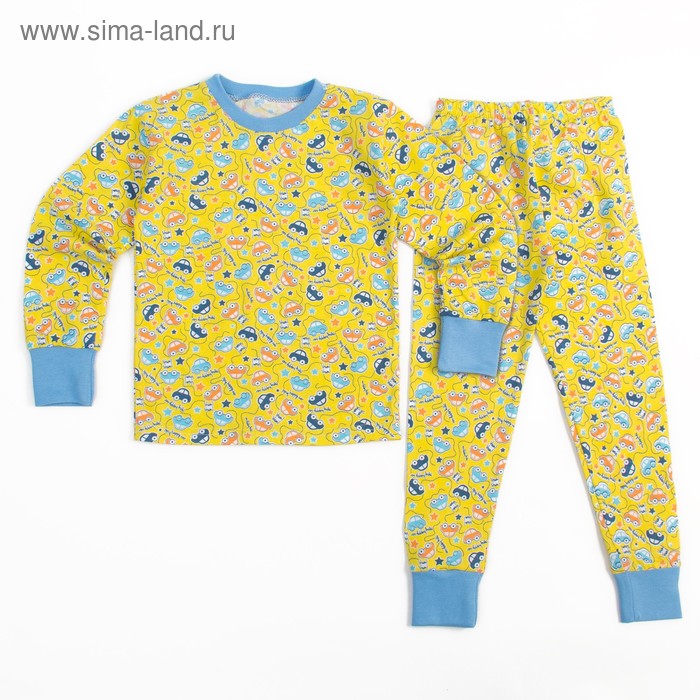 Пижама для мальчика, рост 92 см, цвет жёлтый, принт Машинки 003 - Фото 1