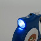 Рулетка "Пижон" с фонариком, прорезиненная ручка, 5 м, до 35 кг, голубая - Фото 5