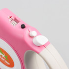 Рулетка "Пижон" с фонариком, прорезиненная ручка, 5 м, до 35 кг, розовая - Фото 2