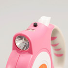 Рулетка "Пижон" с фонариком, прорезиненная ручка, 5 м, до 35 кг, розовая - фото 8358435