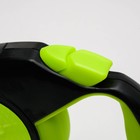 Рулетка "Пижон" светоотражающая, 5 м, до 25 кг, трос, прорезиненная ручка, зелёная - фото 8650411