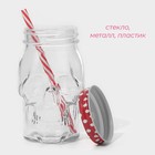 Кружка Доляна «Череп. Хэллоуин», 400 мл, 9×14.5 см, с крышкой и трубочкой, стекло, МИКС - Фото 3