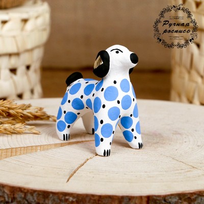 Дымковская игрушка «Фигурка: Собака синяя», 7 см