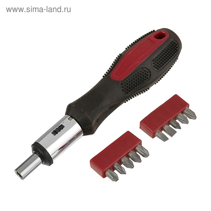 Отвертка FIT, реверс, 10 CrV бит, двухкомп. ручка, магн. фиксатор - Фото 1