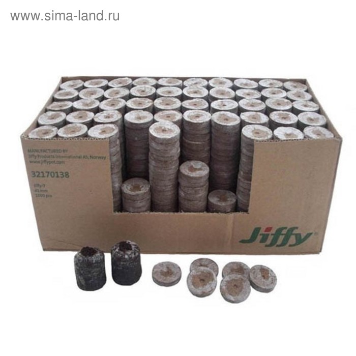 Таблетки торфяные, d = 4.1 см, 1000 шт. в упаковке, Jiffy-7 - Фото 1