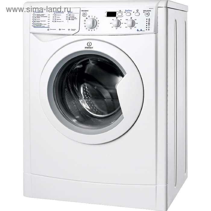 Стиральная машина Indesit IWSD 6105 B (CIS).L, класс A, 1000 об/мин, 6 кг, белая - Фото 1