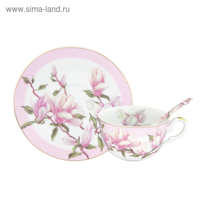 Чайная пара «Орхидея на розовом», 2 предмета, объём 250 мл - Фото 1