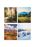 Тетрадь 96 листов, в клетку, Calligrata «Природа», серые листы, МИКС - Фото 5