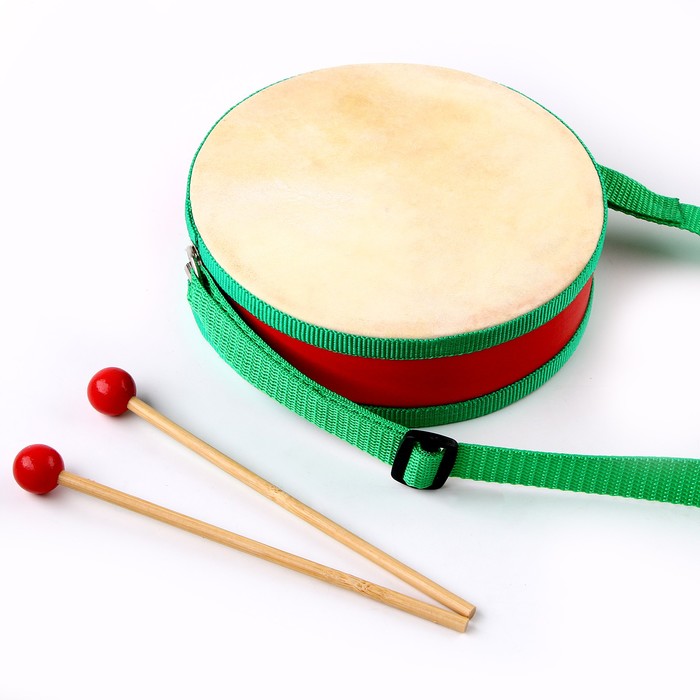 Игрушка музыкальная «Барабан», бумажная мембрана, размер: 14 × 14 × 4,5 см, цвета МИКС - фото 1884686885