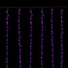 Гирлянда «Водопад» 2 × 1.5 м, IP20, прозрачная нить, 400 LED, свечение фиолетовое, 8 режимов, 220 В, УЦЕНКА - Фото 7