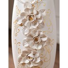 Ваза керамическая "Есения", напольная, цветы, белая лепка, 64 см, авторская работа - Фото 4