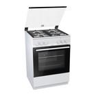 Плита Gorenje K6121WF, комбинированная, 4 конфорки, 68 л, электрическая духовка, белая - Фото 1