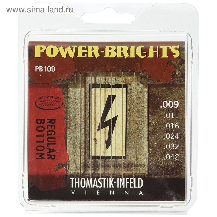 Струны для электрогитары Thomastik PB109 Power-Brights Regular Bottom   9-42 - Фото 1