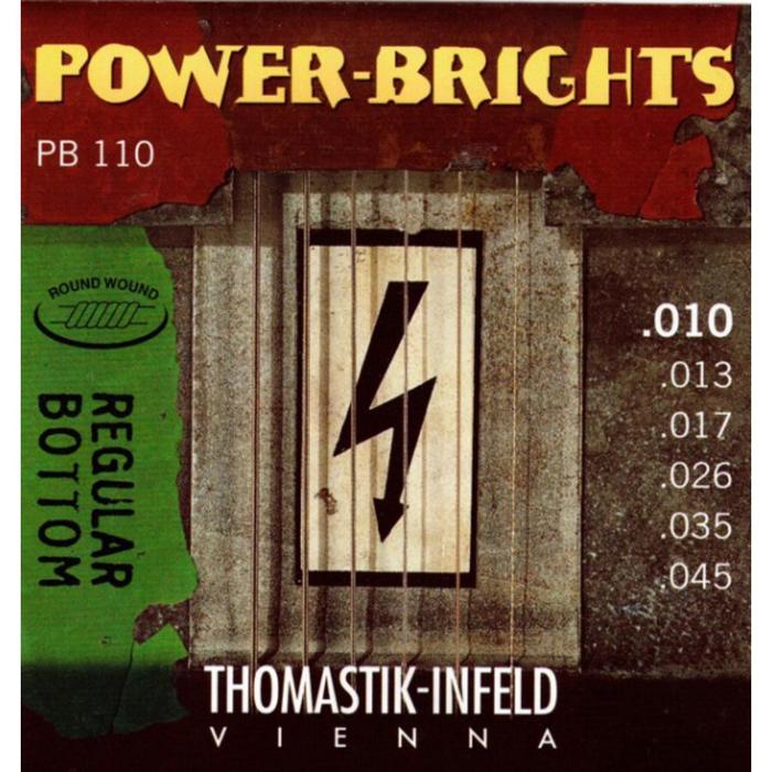 Струны для электрогитары Thomastik PB110 Power-Brights Regular Bottom   10-45 - Фото 1